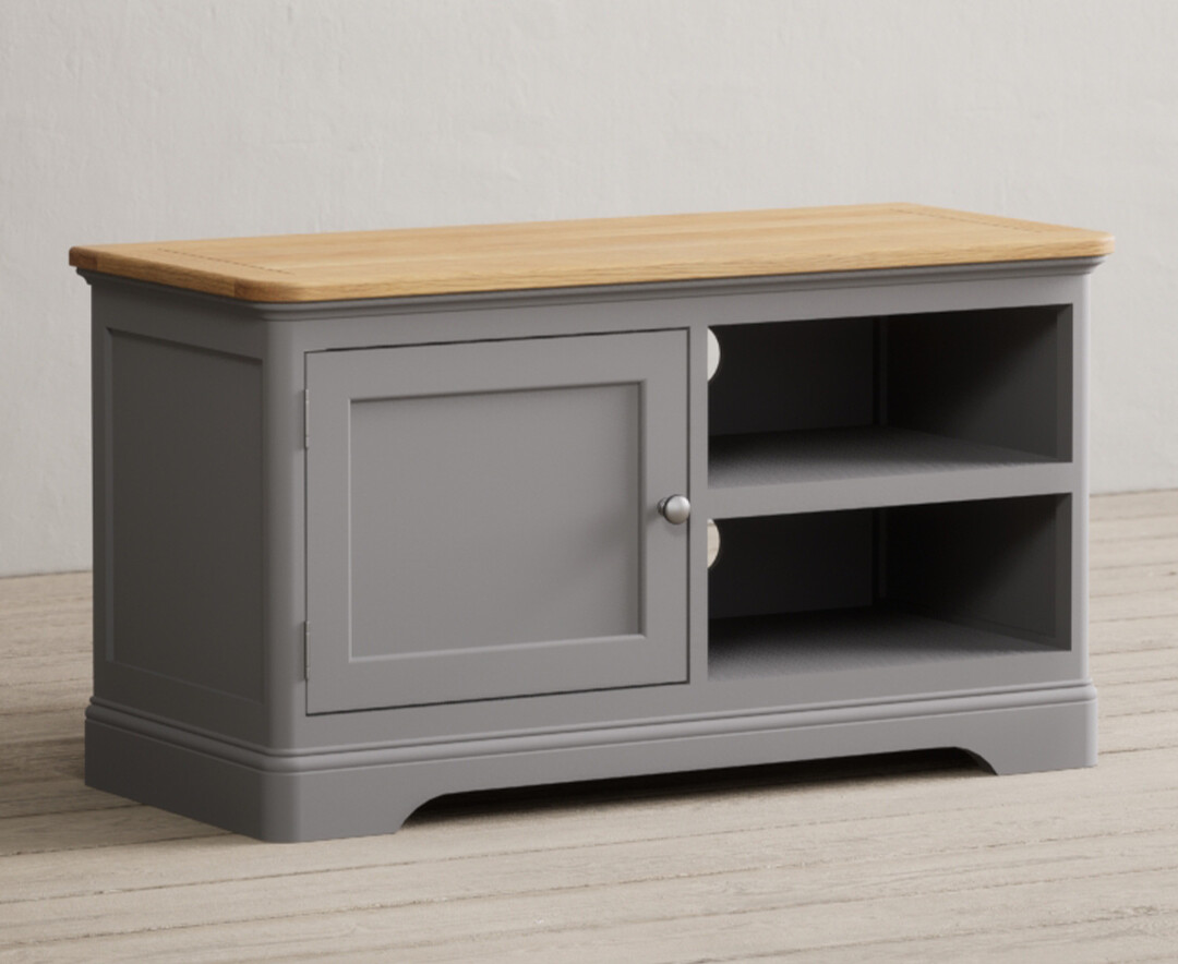 Photo 1 of Bridstow oak and light grey painted small tv cabinet