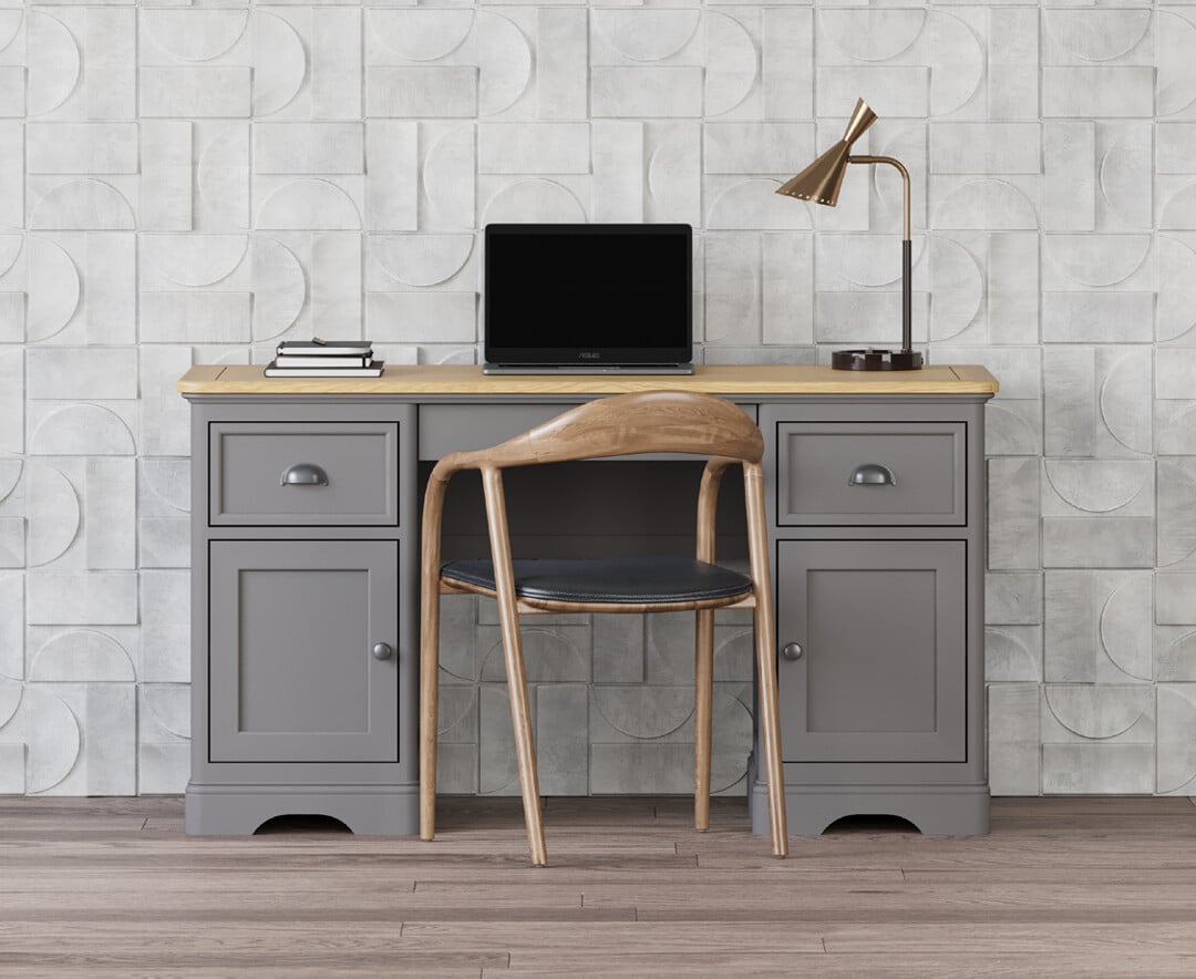 Felton Oak and Light Grey Painted Computer Desk