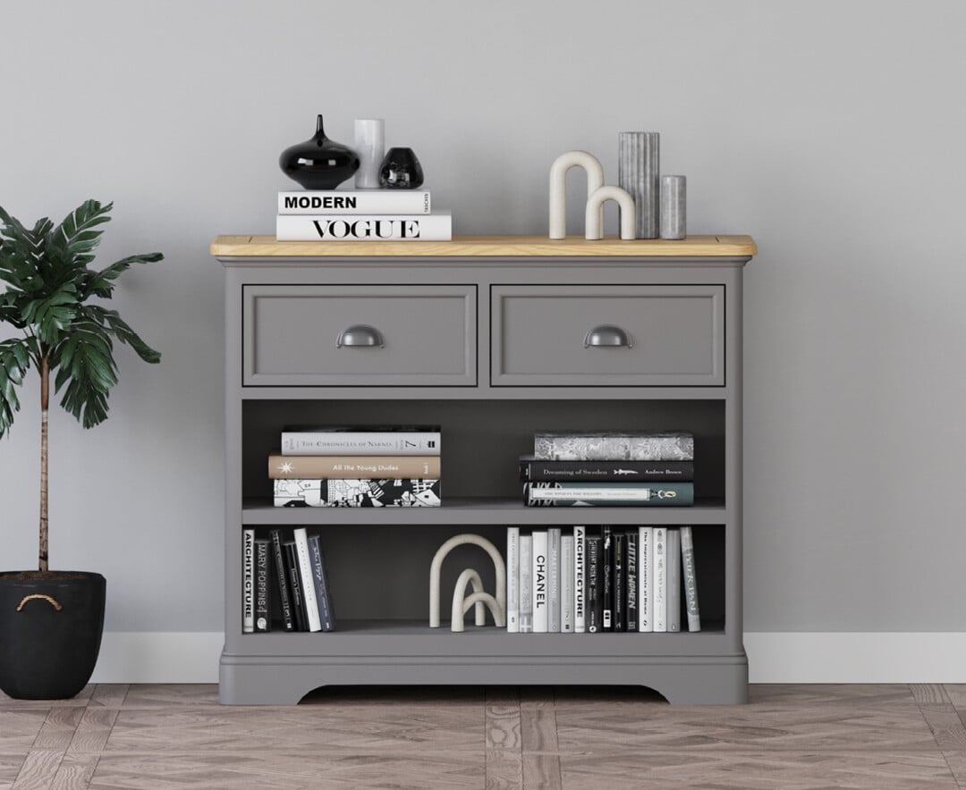 Felton Oak and Light Grey Painted Storage Console Table