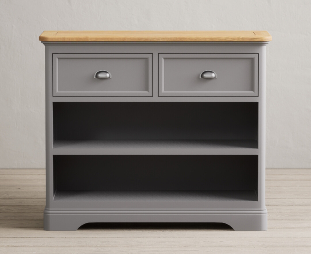 Bridstow Oak And Light Grey Painted Storage Console Table