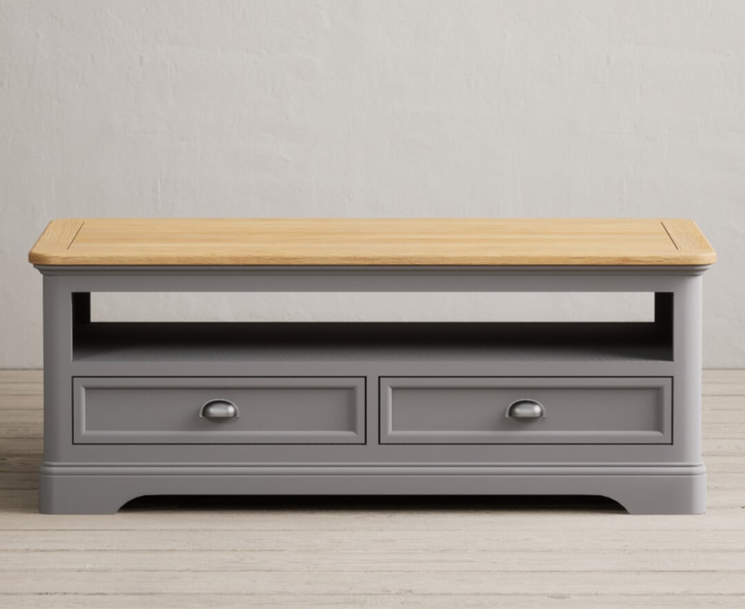 Bridstow Oak And Light Grey Painted 4 Drawer Coffee Table