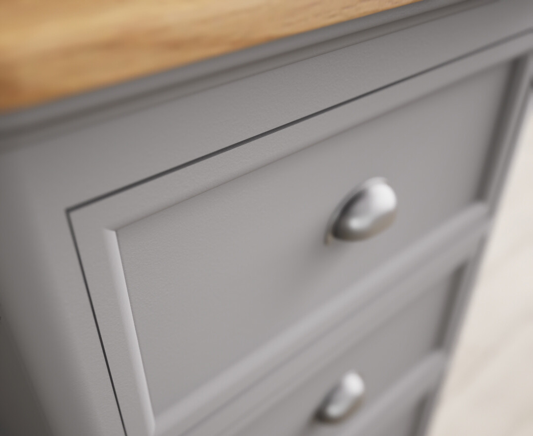 Photo 3 of Bridstow oak and light grey painted 5 drawer tallboy