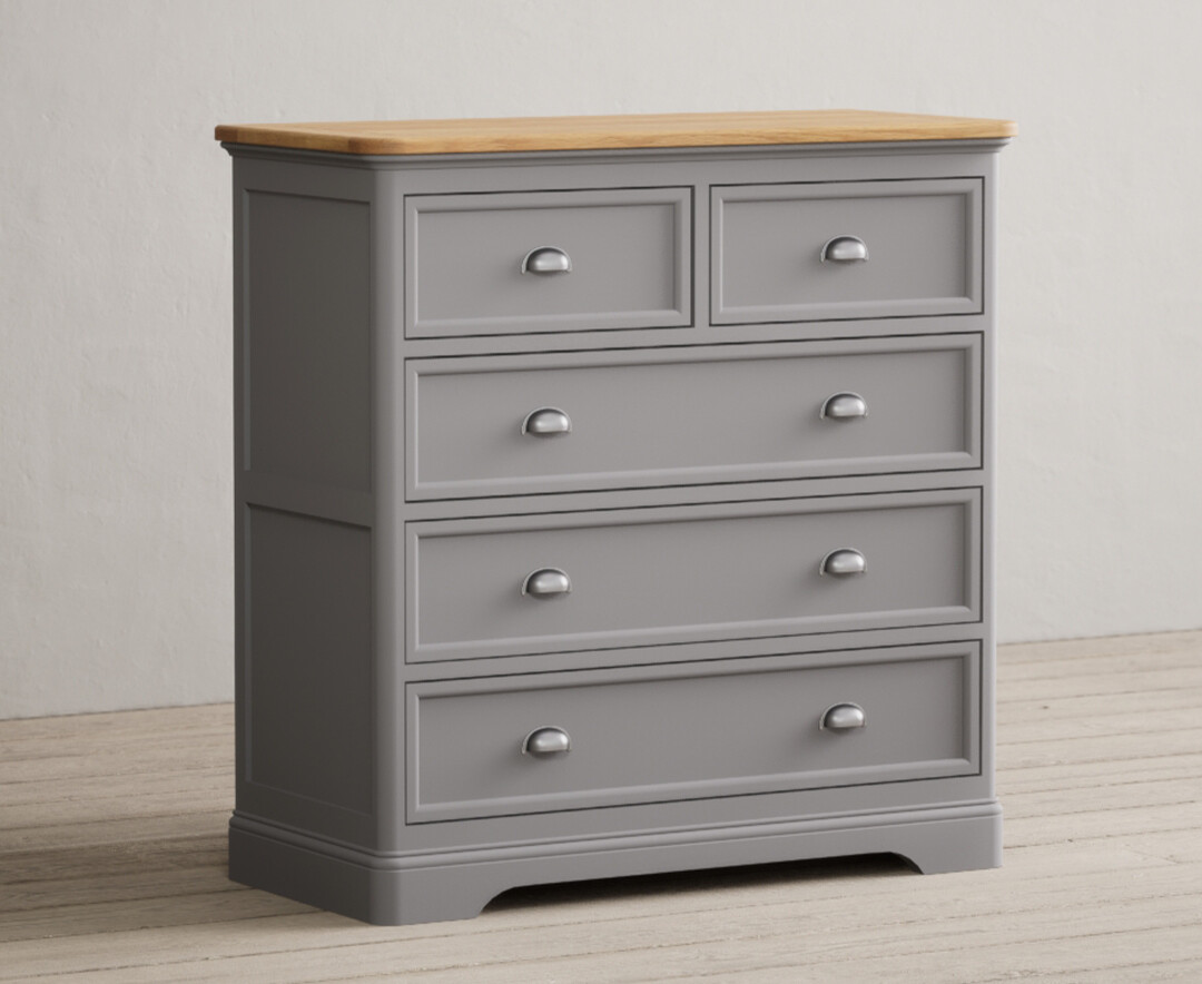 Photo 1 of Bridstow oak and light grey painted 2 over 3 chest of drawers