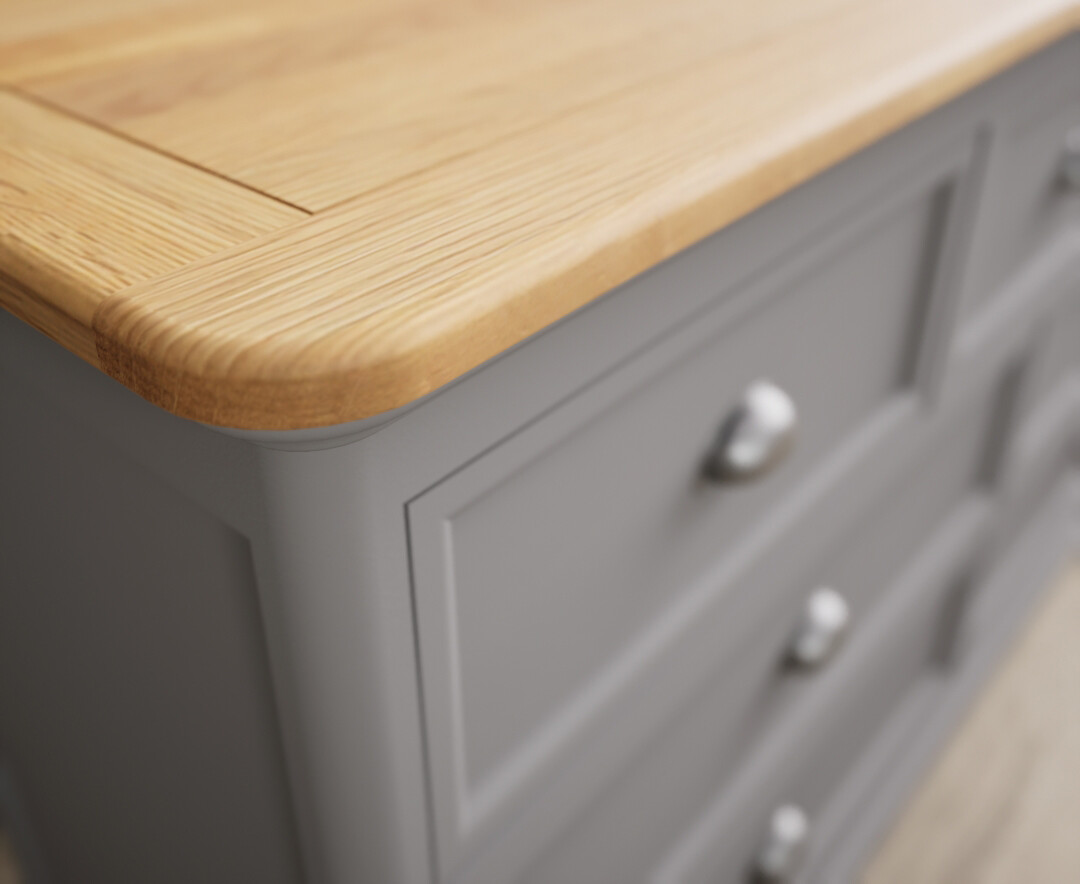 Photo 3 of Bridstow oak and light grey painted wide chest of drawers