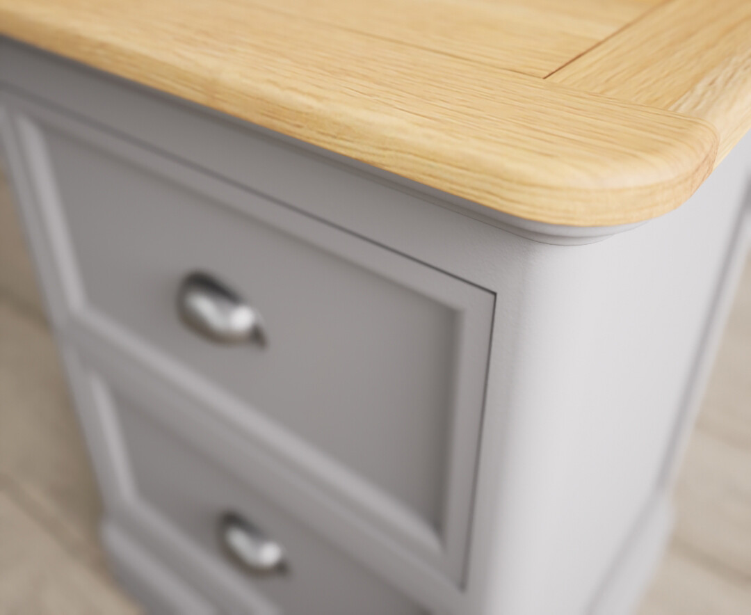 Photo 3 of Bridstow oak and light grey painted 2 drawer bedside chest