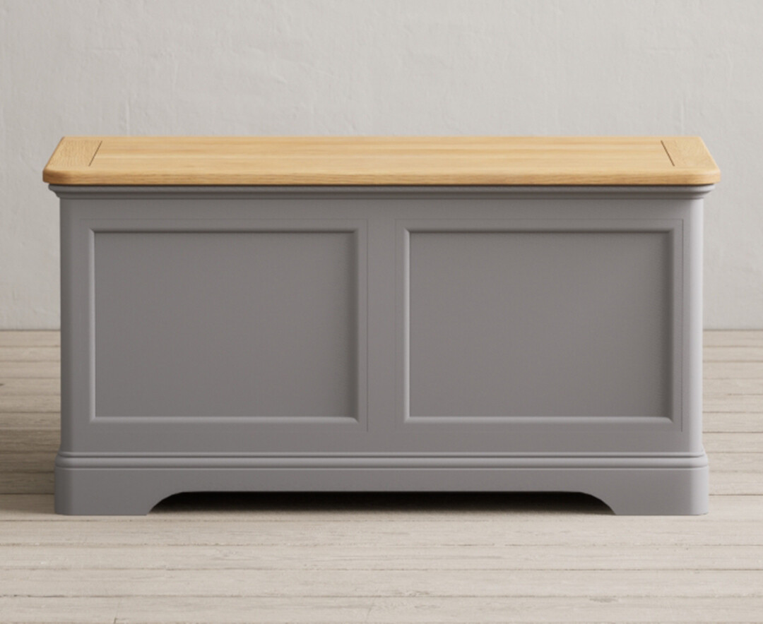 Bridstow Oak And Light Grey Painted Blanket Box