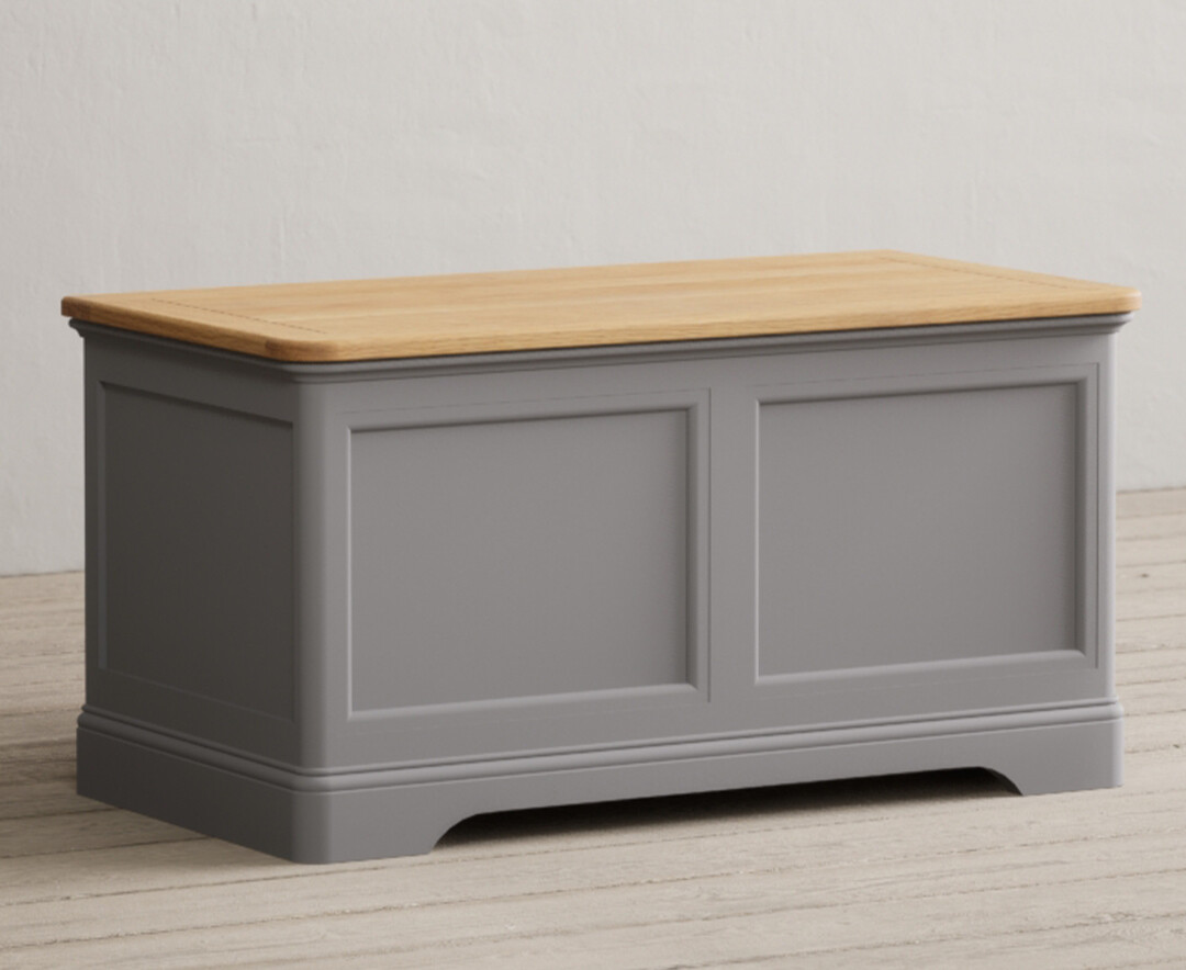 Photo 1 of Bridstow oak and light grey painted blanket box