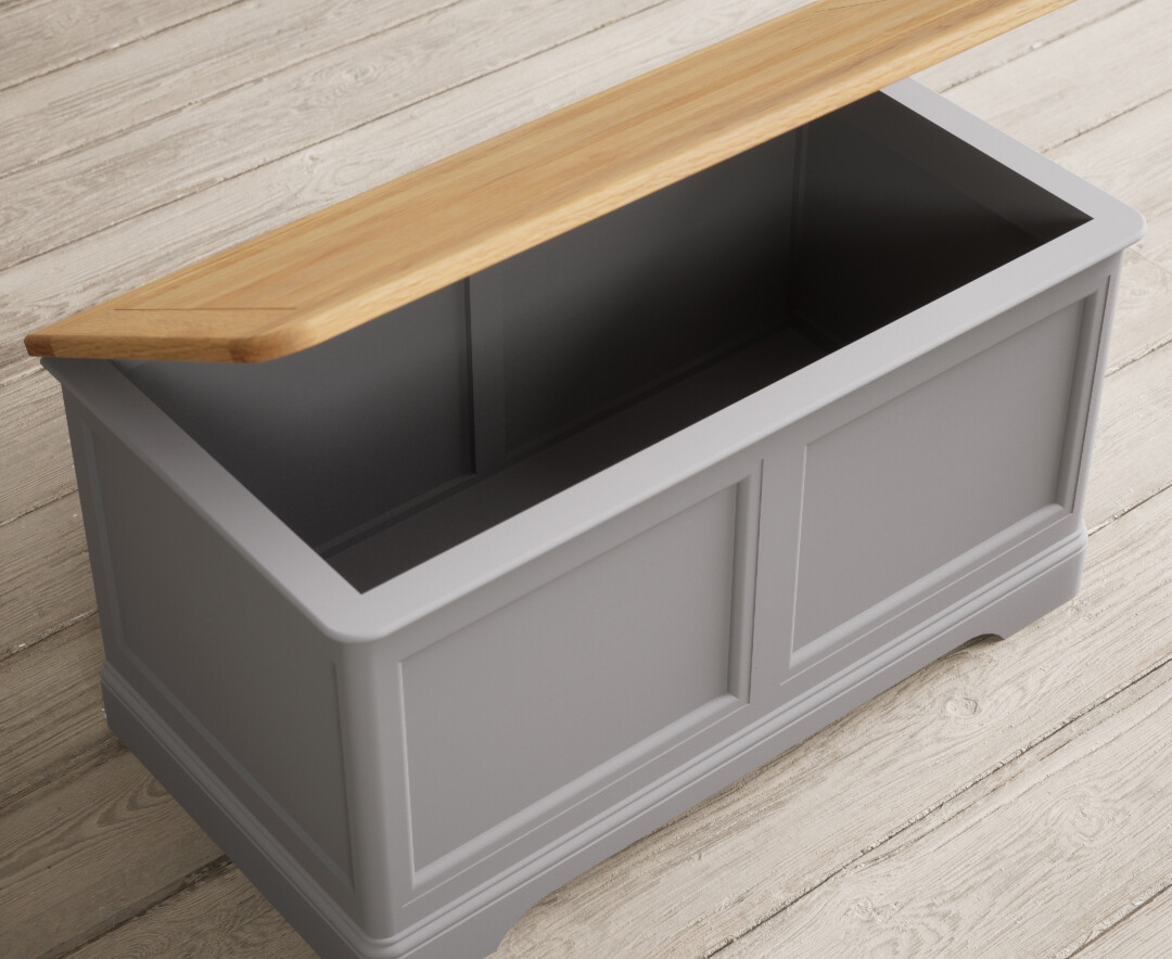 Photo 2 of Bridstow oak and light grey painted blanket box