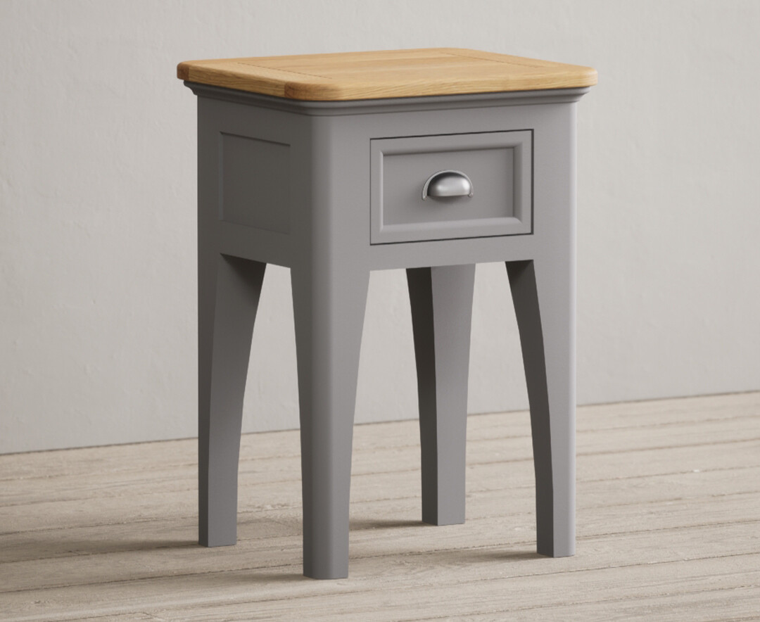 Photo 1 of Bridstow oak and light grey painted 1 drawer bedside