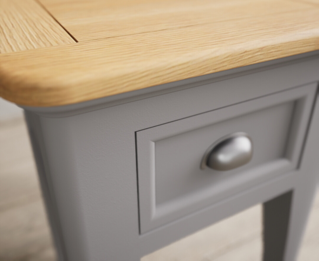 Photo 3 of Bridstow oak and light grey painted 1 drawer bedside