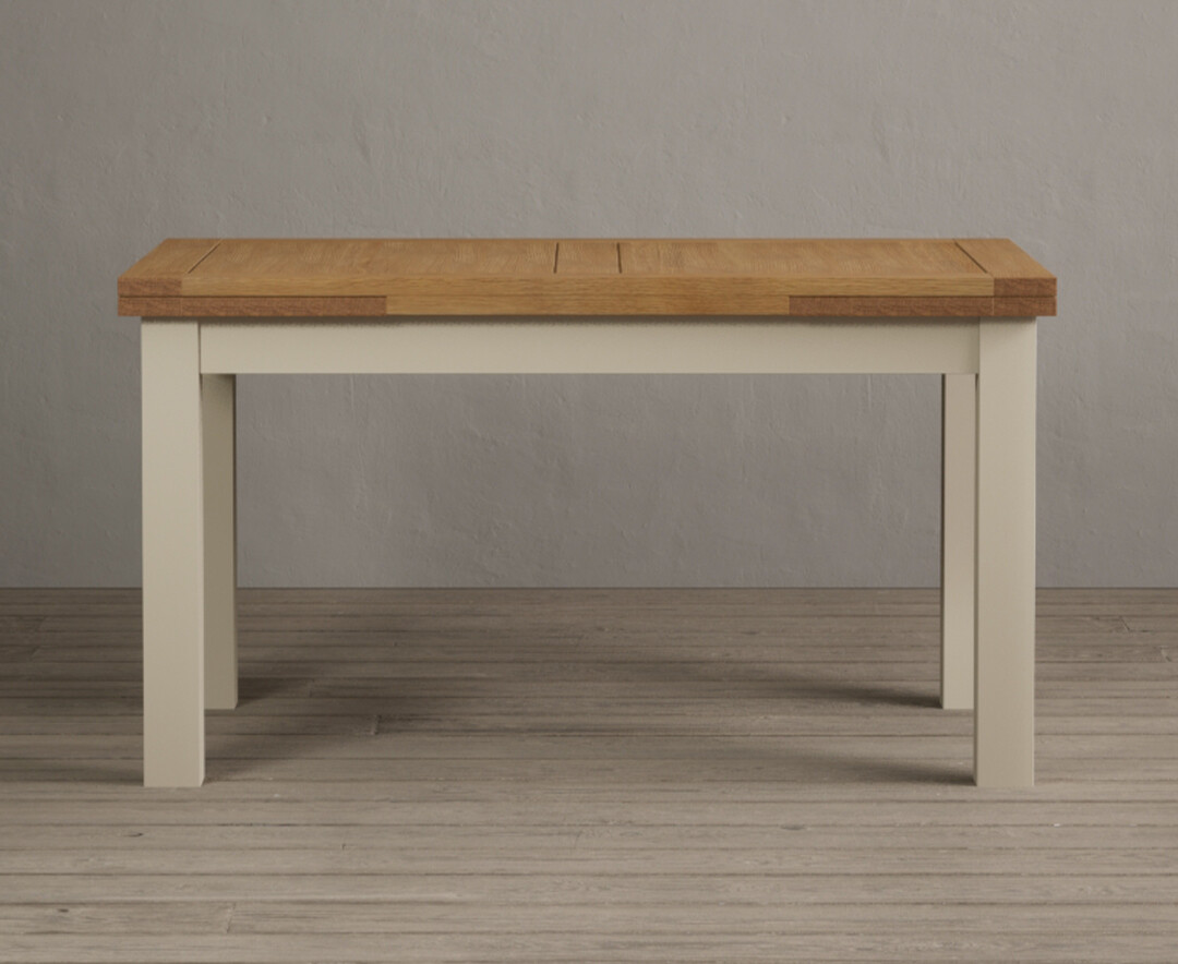 Product photograph of Extending Hampshire 140cm Oak And Cream Painted Dining Table from Oak Furniture Superstore