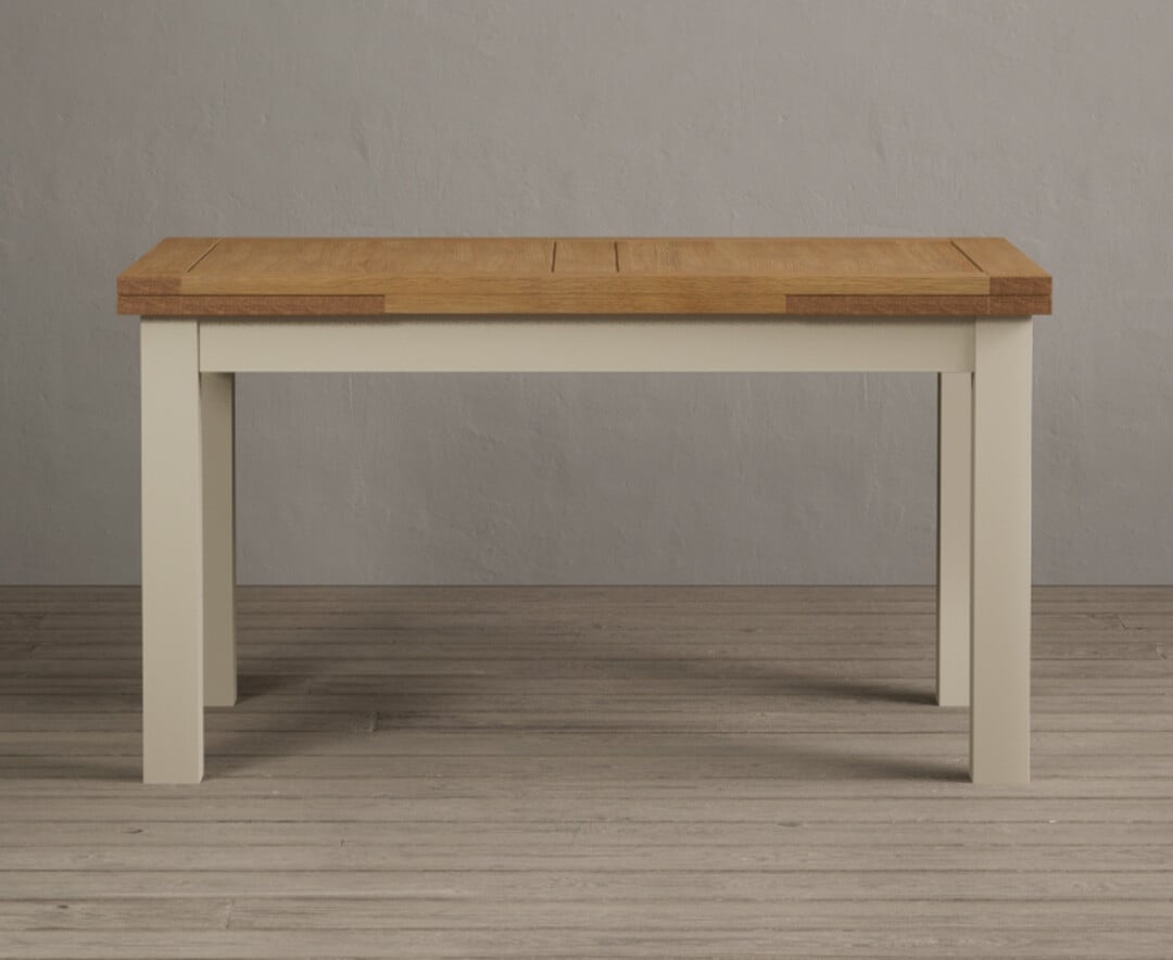 Extending Hampshire 140cm Oak And Cream Painted Dining Table