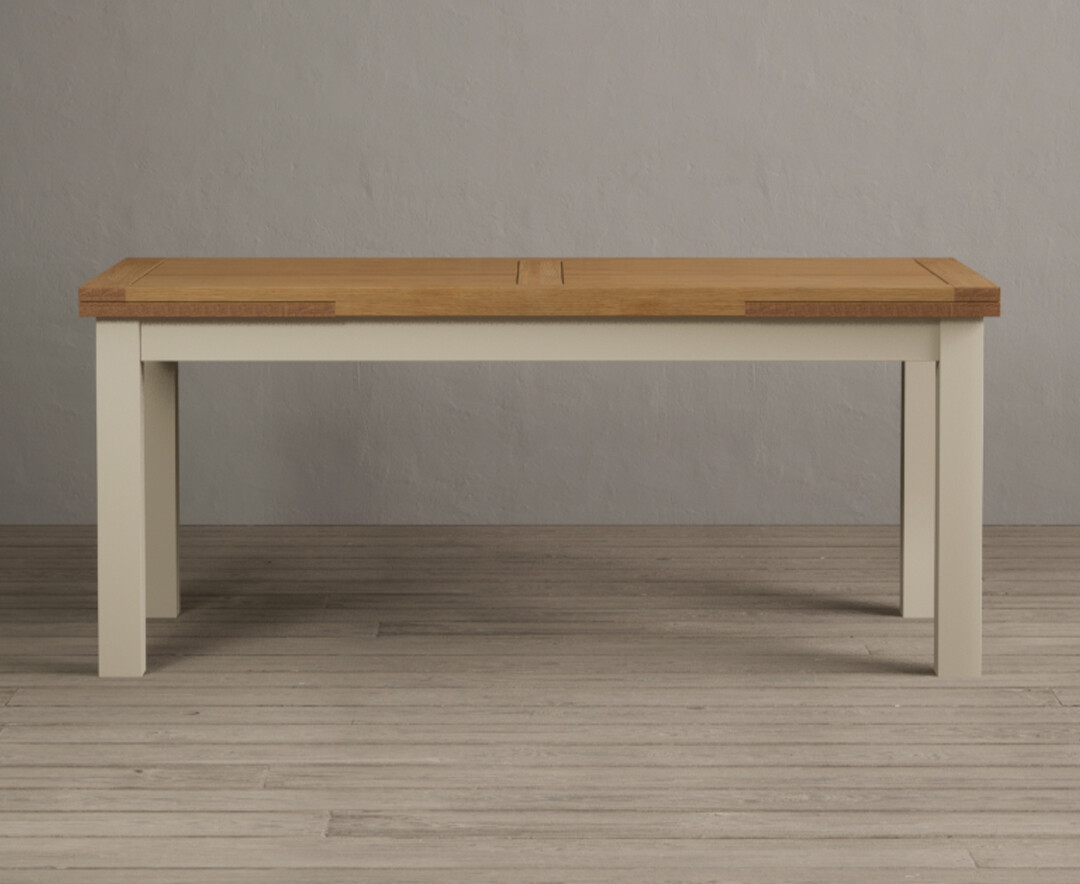 Product photograph of Extending Hampshire 180cm Oak And Cream Painted Dining Table from Oak Furniture Superstore