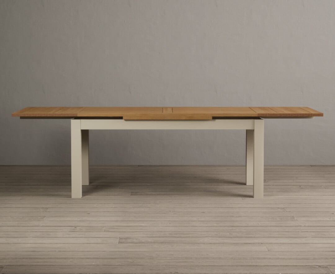 Product photograph of Extending Buxton 180cm Oak And Cream Painted Dining Table from Oak Furniture Superstore