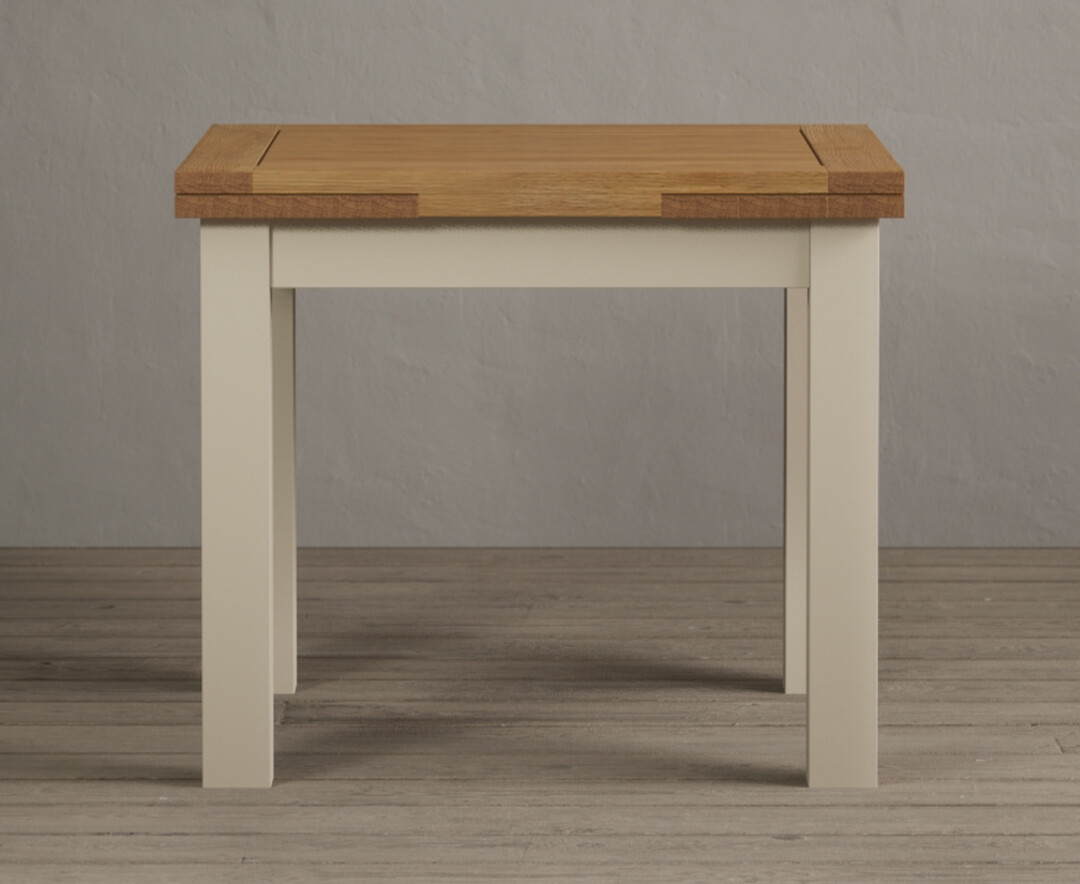 Product photograph of Extending Hampshire 90cm Oak And Cream Painted Dining Table from Oak Furniture Superstore