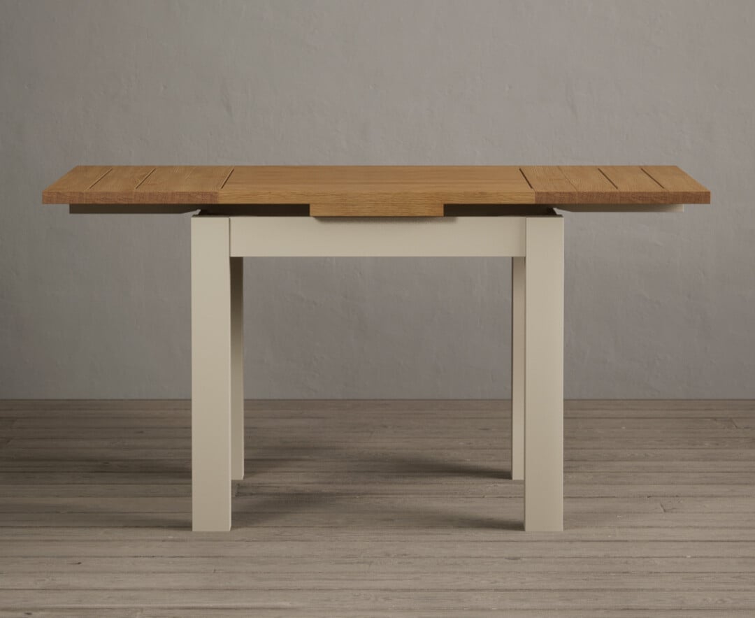 Product photograph of Extending Buxton 90cm Oak And Cream Painted Dining Table from Oak Furniture Superstore