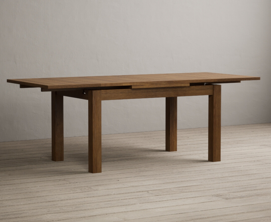 Product photograph of Extending Buxton 140cm Rustic Solid Oak Dining Table from Oak Furniture Superstore