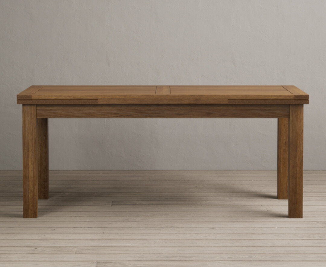 Product photograph of Hampshire 180cm Rustic Solid Oak Extending Dining Table from Oak Furniture Superstore