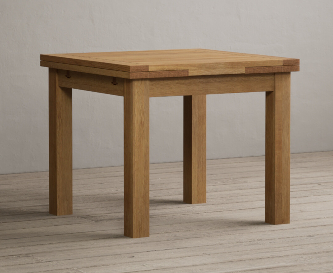 Product photograph of Extending Hampshire 90cm Solid Oak Dining Table from Oak Furniture Superstore