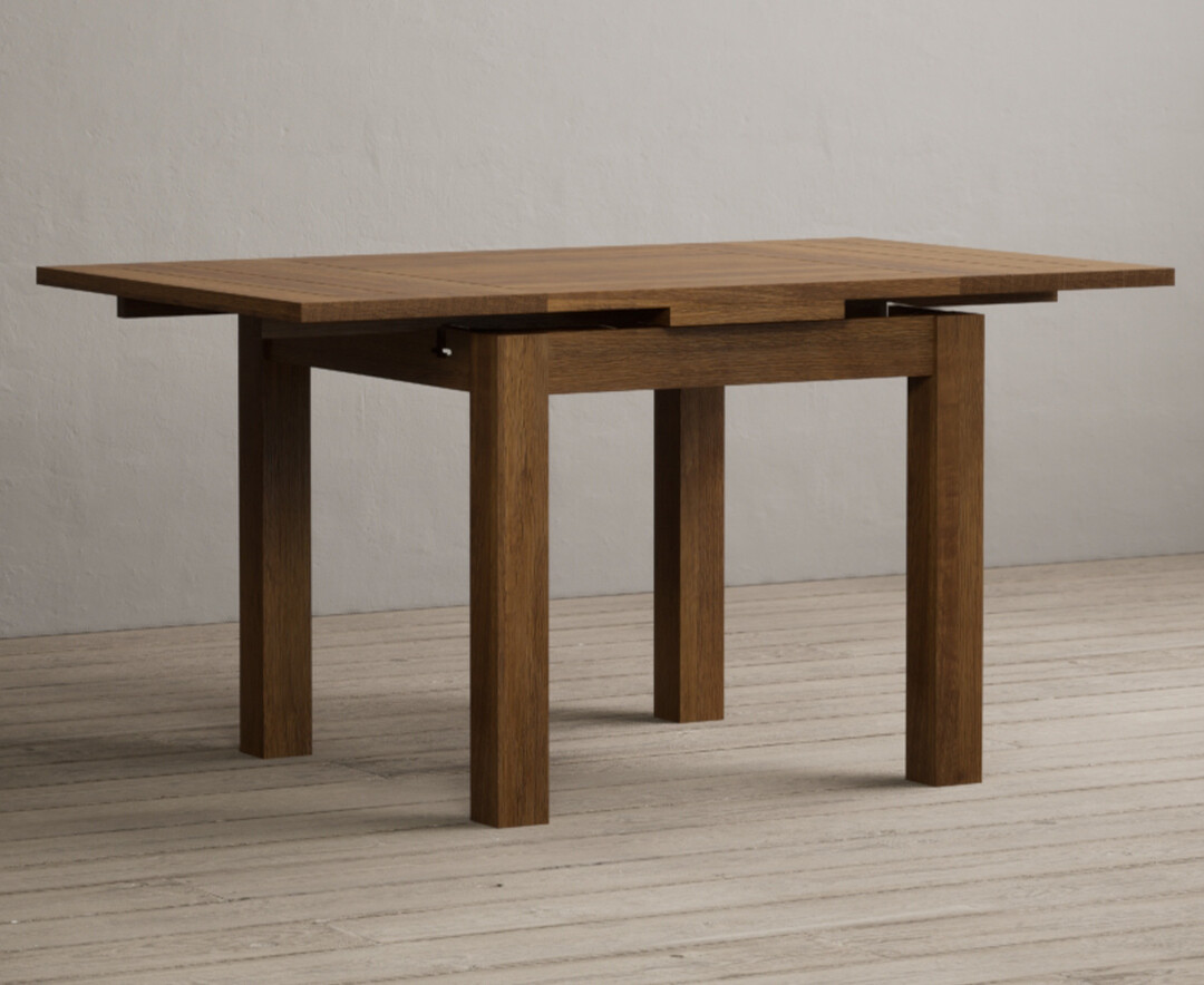 Product photograph of Extending Buxton 90cm Rustic Solid Oak Dining Table from Oak Furniture Superstore