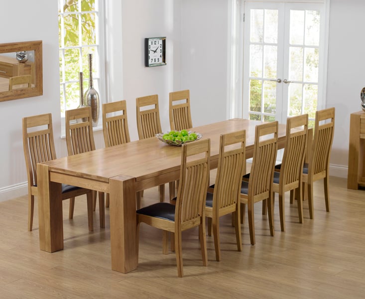 Thames 300cm Oak Dining Table With Monaco Chairs Thames