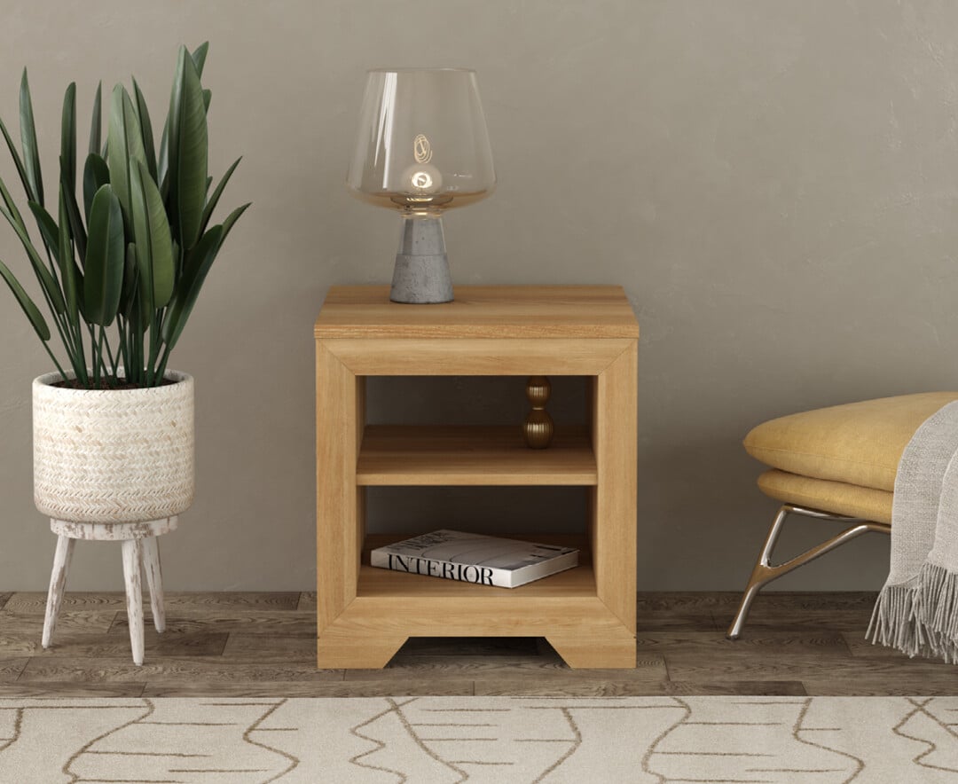 Tilt Solid Oak Lamp Table