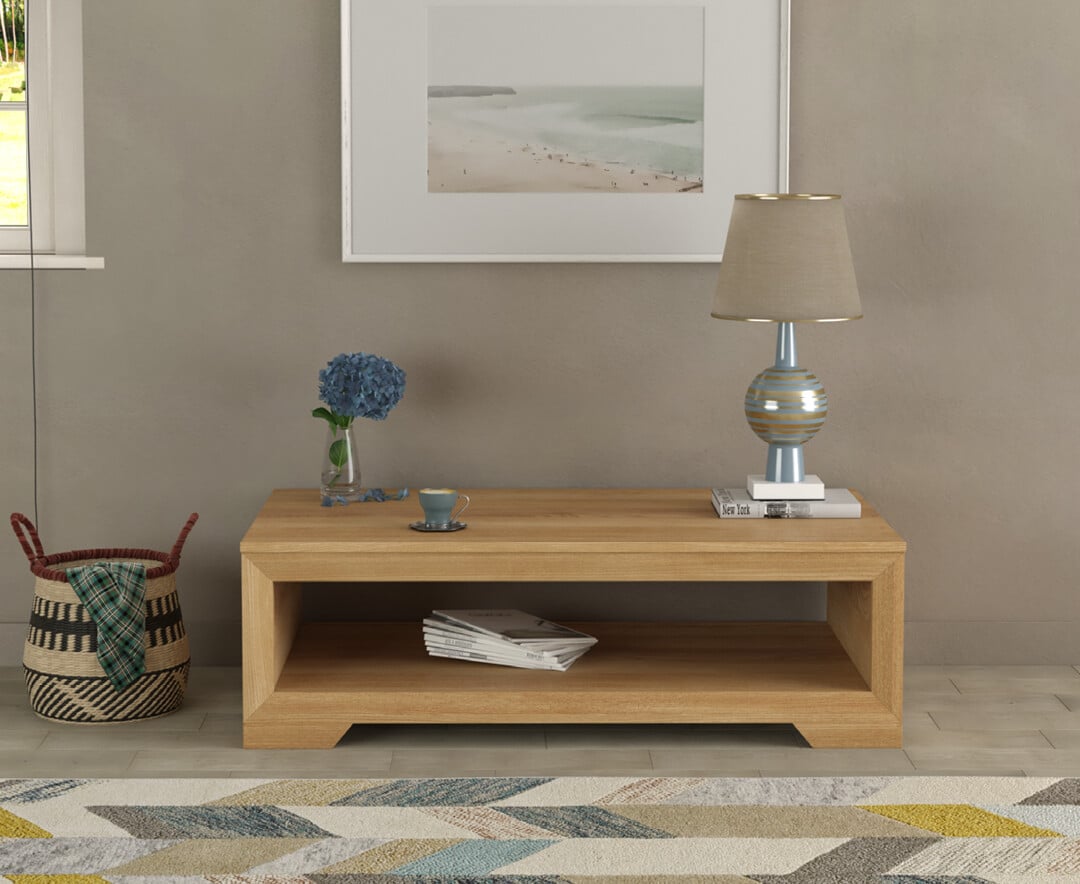 Product photograph of Tilt Solid Oak Coffee Table from Oak Furniture Superstore