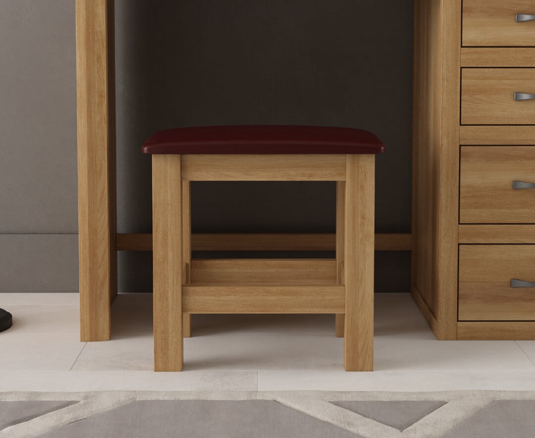 Tilt Solid Oak Dressing Table Stool