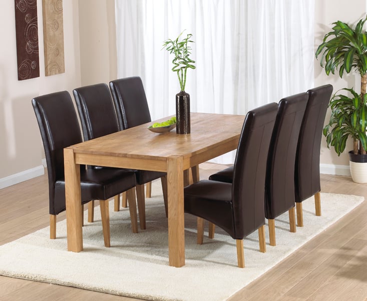 Verona 180cm Solid Oak Dining Table With Cannes Chairs Spare