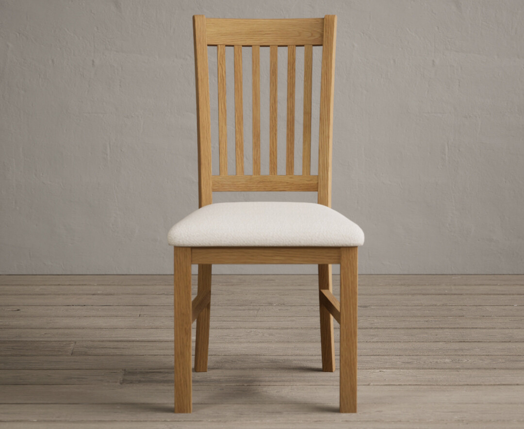 Warwick Solid Oak Dining Chair With Linen Fabric Seat Pad