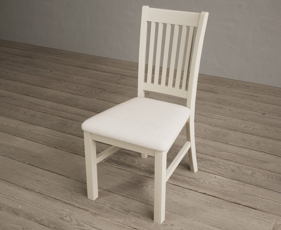 Photo 2 of Warwick cream dining chairs with linen seat pad