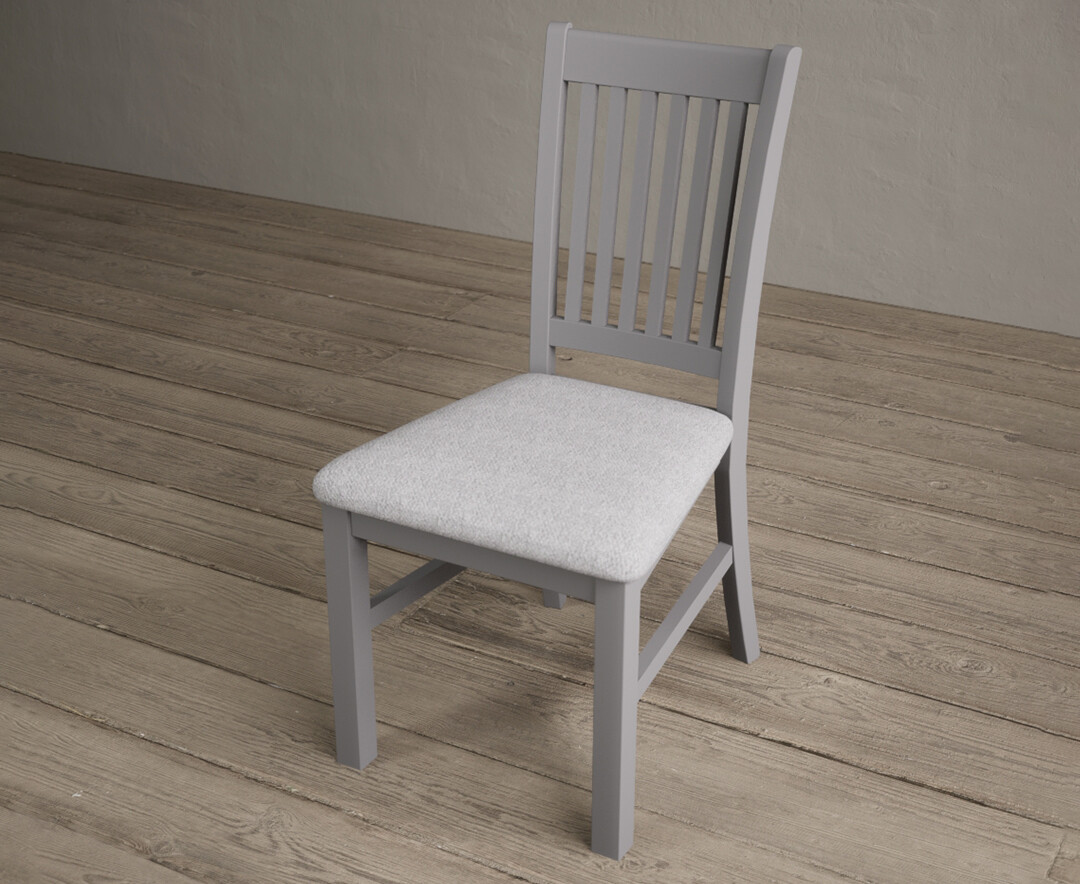 Photo 2 of Warwick light grey dining chairs with light grey fabric seat pad