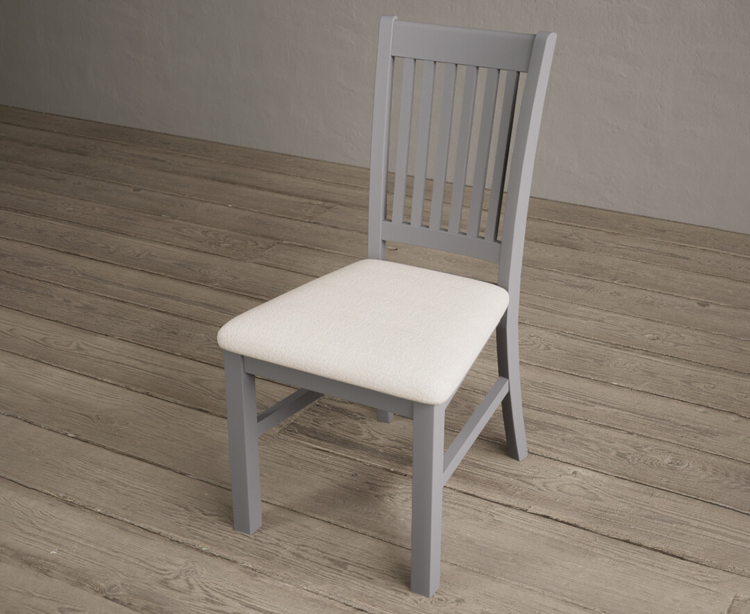 Photo 2 of Warwick light grey dining chairs with linen seat pad