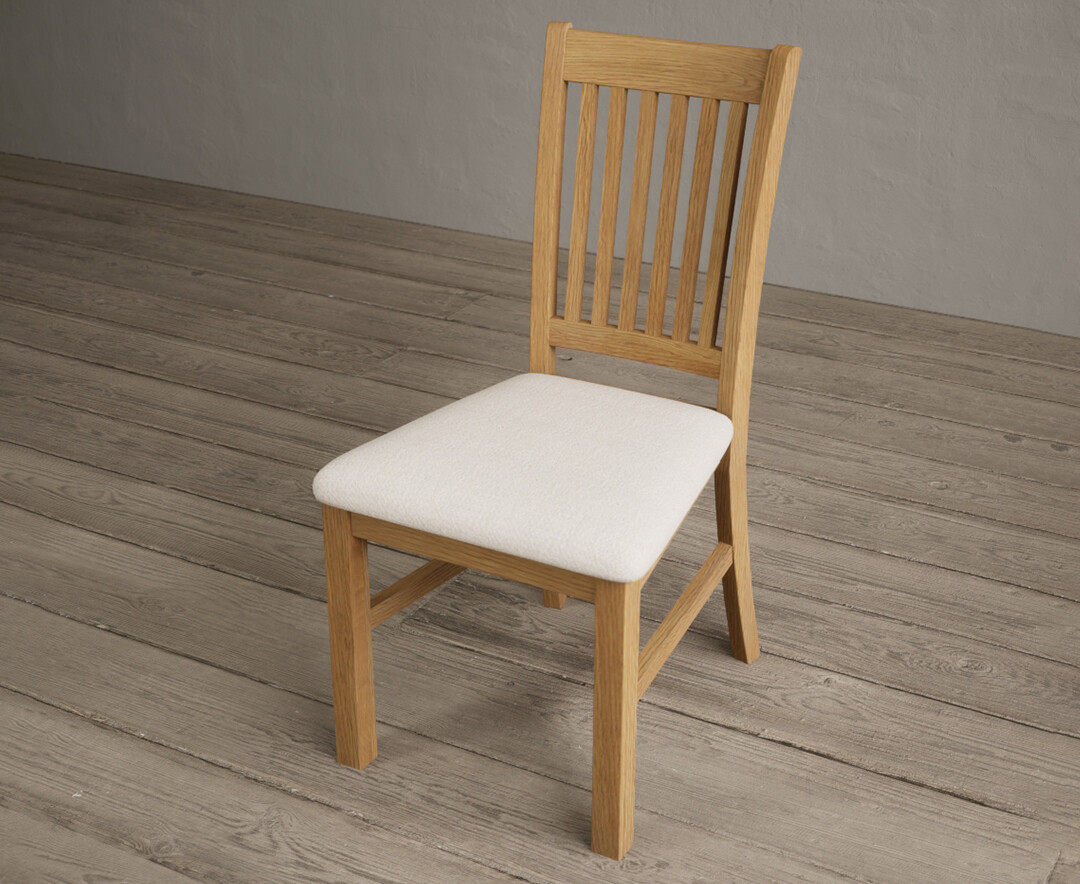 Photo 2 of Warwick solid oak dining chair with linen fabric seat pad