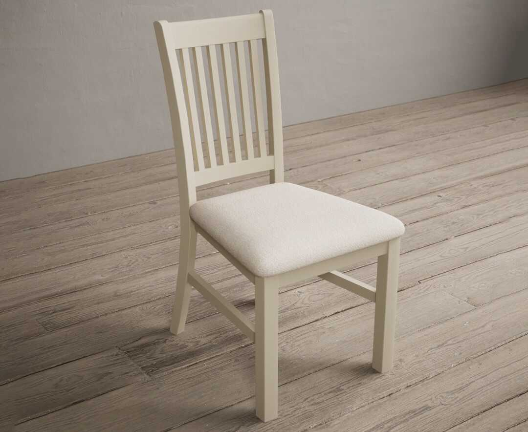 Photo 1 of Warwick cream dining chairs with linen seat pad