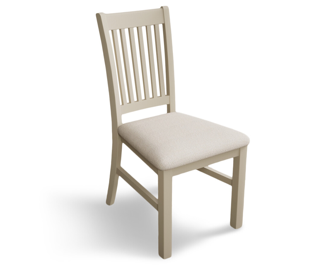 Photo 3 of Warwick cream dining chairs with linen seat pad