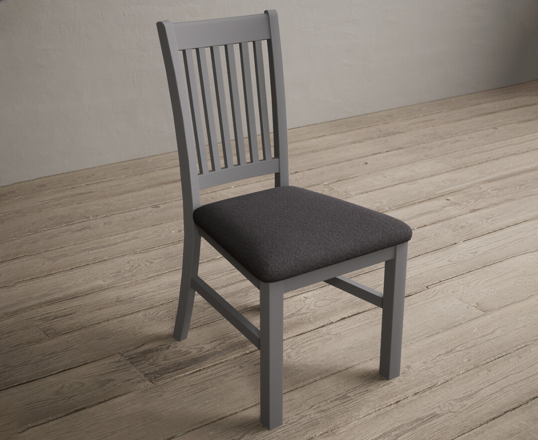 Photo 1 of Warwick light grey dining chairs with charcoal grey fabric seat pad