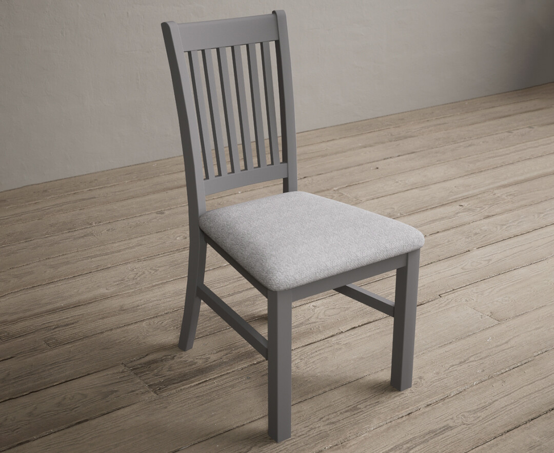 Photo 1 of Warwick light grey dining chairs with light grey fabric seat pad