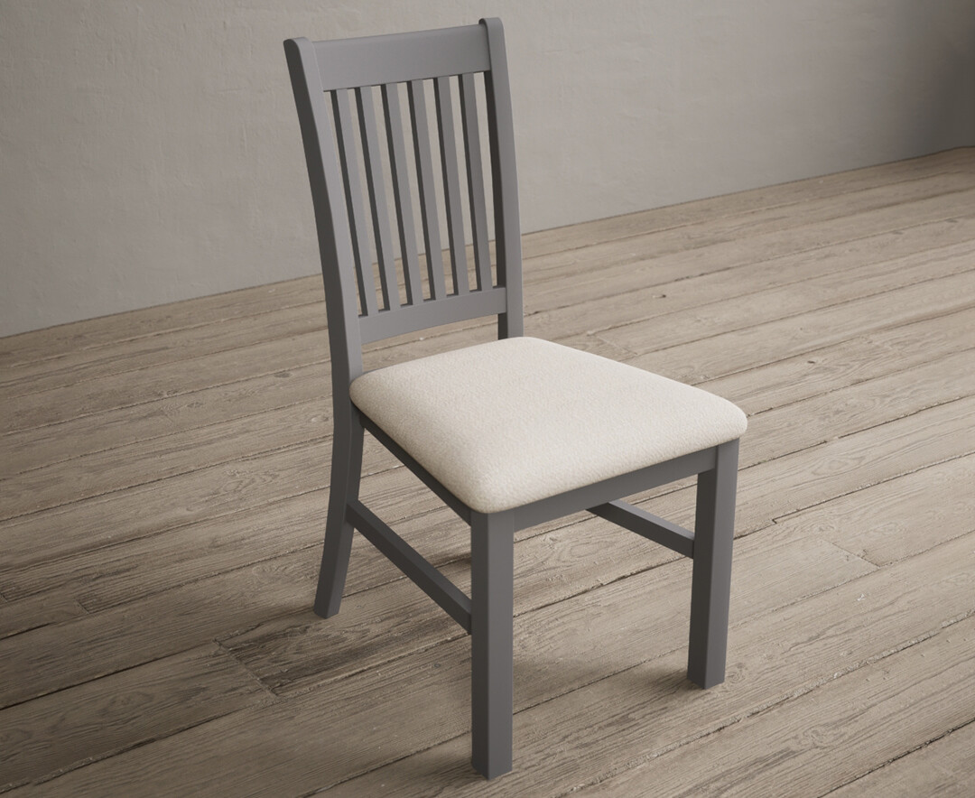 Photo 1 of Warwick light grey dining chairs with linen seat pad