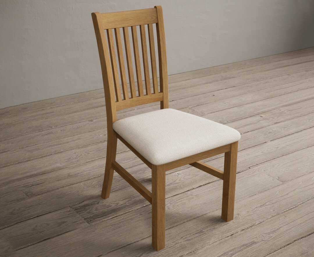 Photo 1 of Warwick solid oak dining chair with linen fabric seat pad