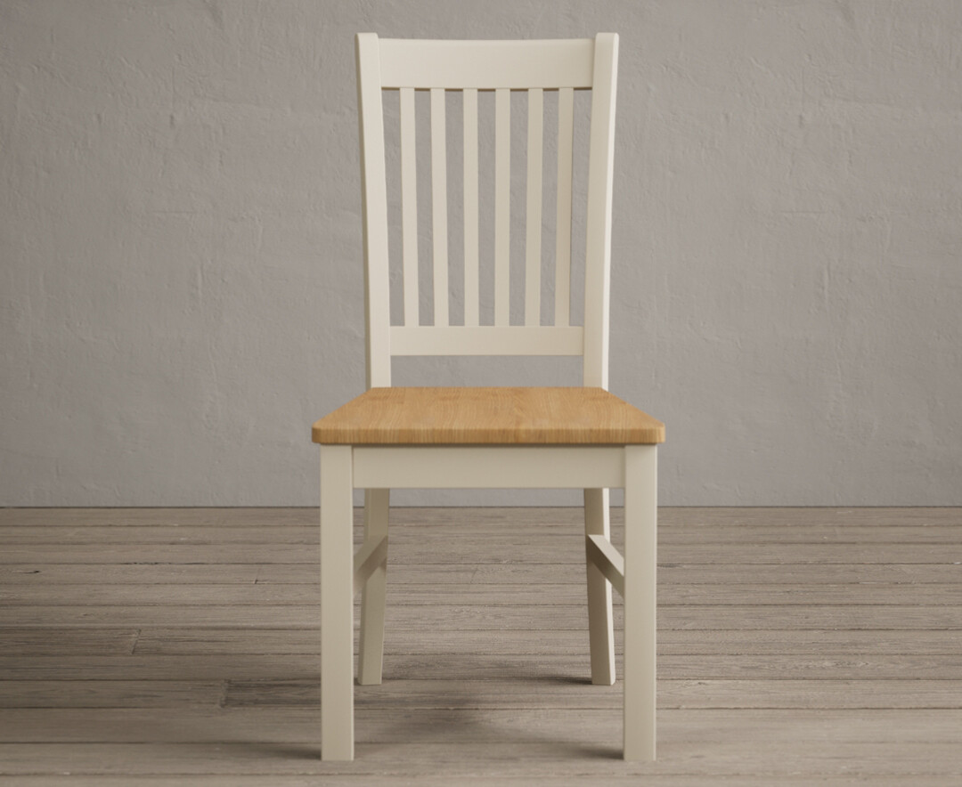 Warwick Cream Dining Chairs With Oak Seat Pad