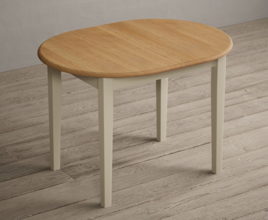 Product photograph of Extending Warwick Oak And Cream Painted Dining Table from Oak Furniture Superstore