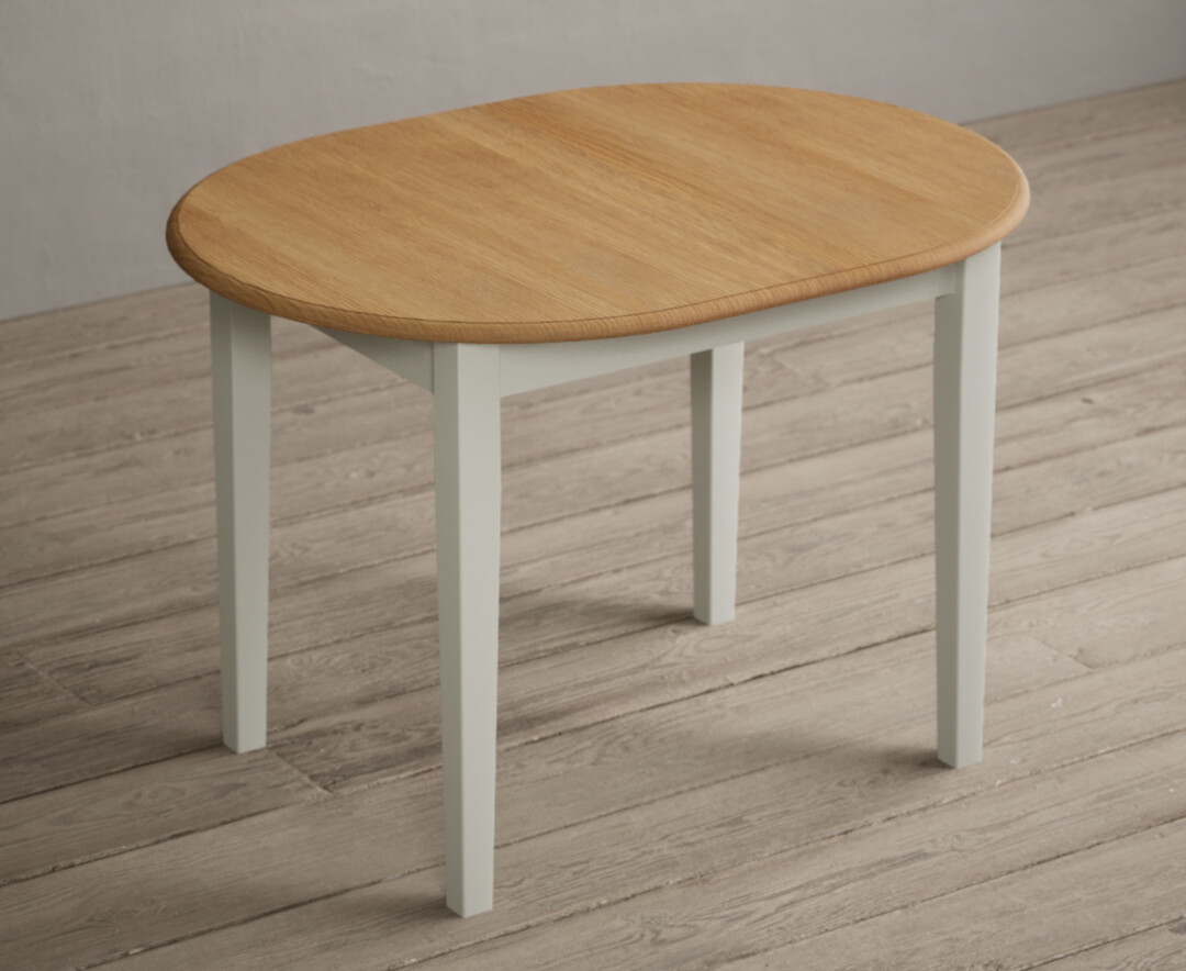 Product photograph of Extending Warwick Oak And Signal White Painted Dining Table from Oak Furniture Superstore
