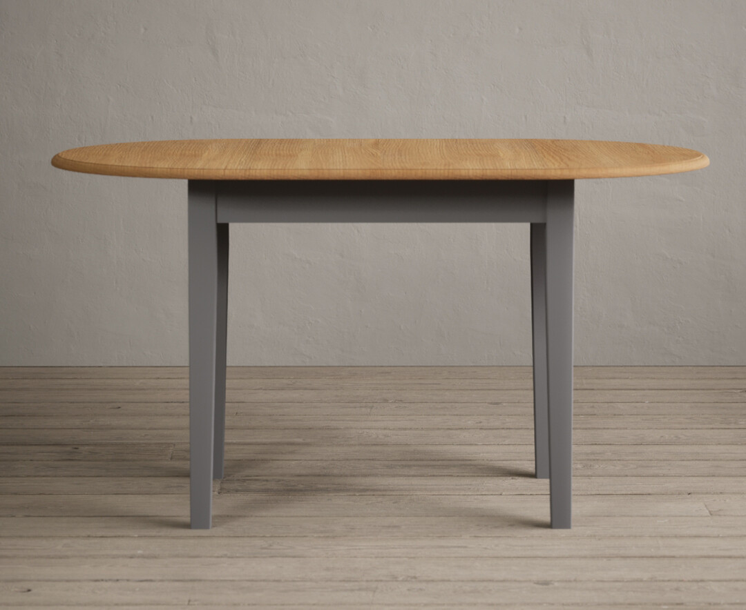 Product photograph of Extending Warwick Oak And Light Grey Painted Dining Table from Oak Furniture Superstore