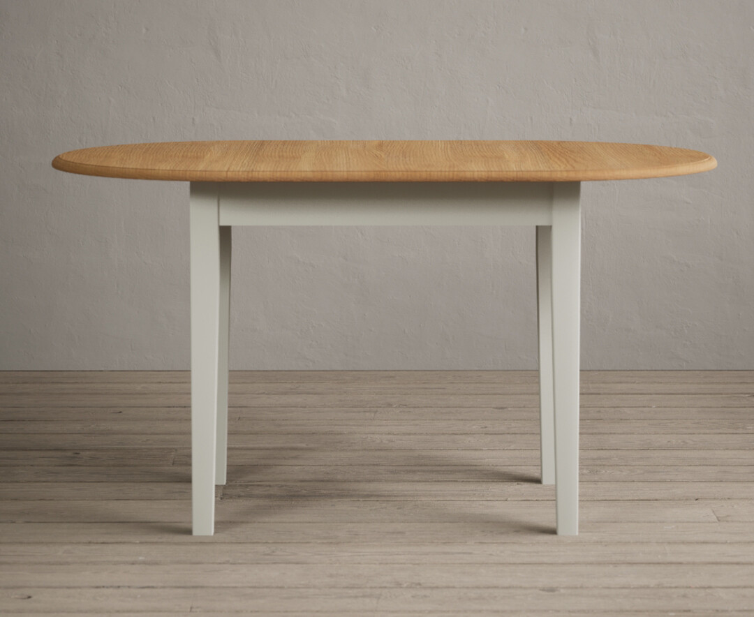 Product photograph of Extending Warwick Oak And Signal White Painted Dining Table from Oak Furniture Superstore