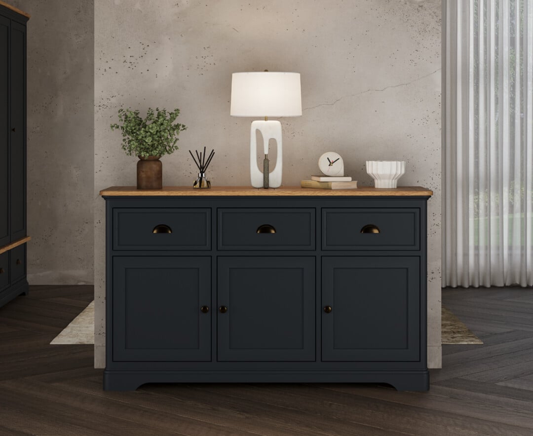 Bridstow Oak and Blue Painted Large Sideboard