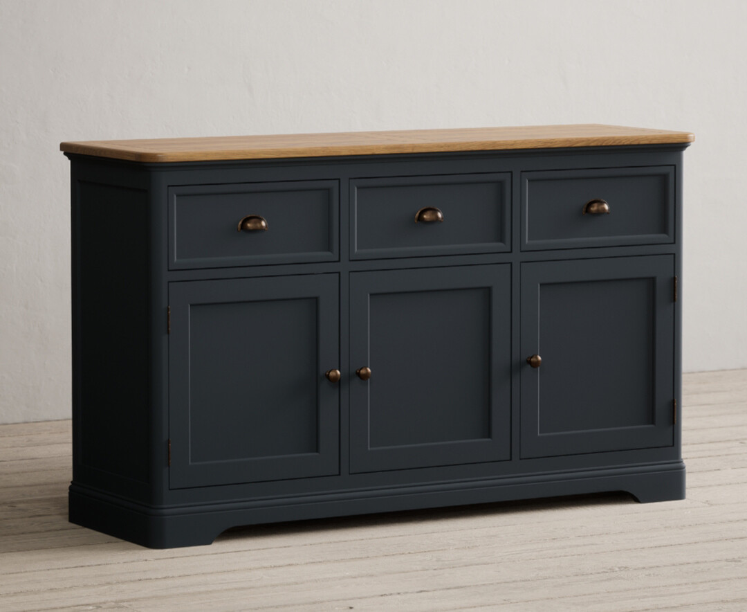 Photo 1 of Bridstow oak and blue painted large sideboard