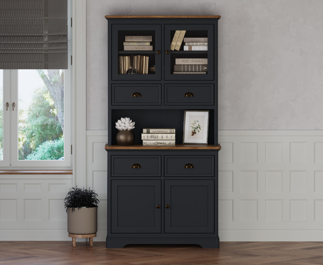 Product photograph of Bridstow Oak And Blue Painted Small Dresser from Oak Furniture Superstore