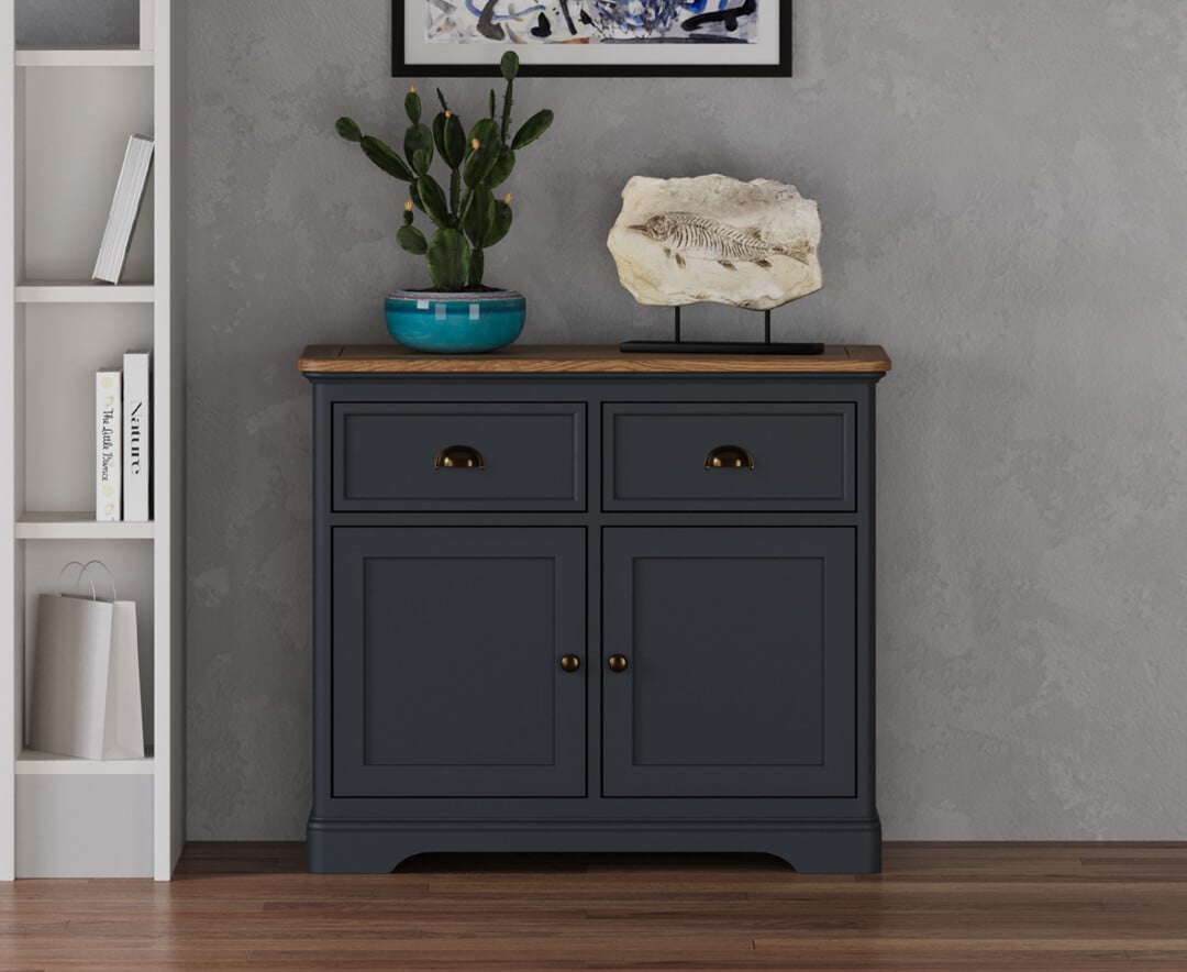 Bridstow Oak and Blue Painted Small Sideboard