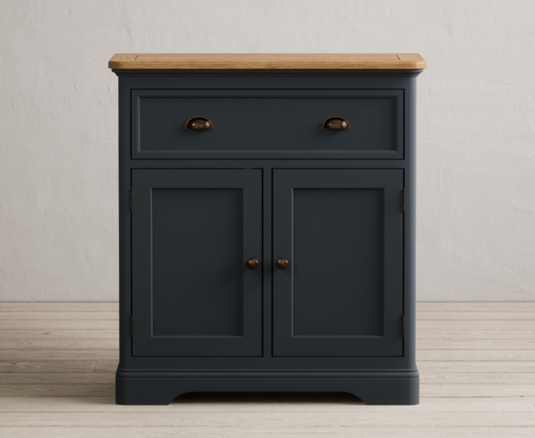 Product photograph of Bridstow Oak And Blue Painted Hallway Sideboard from Oak Furniture Superstore